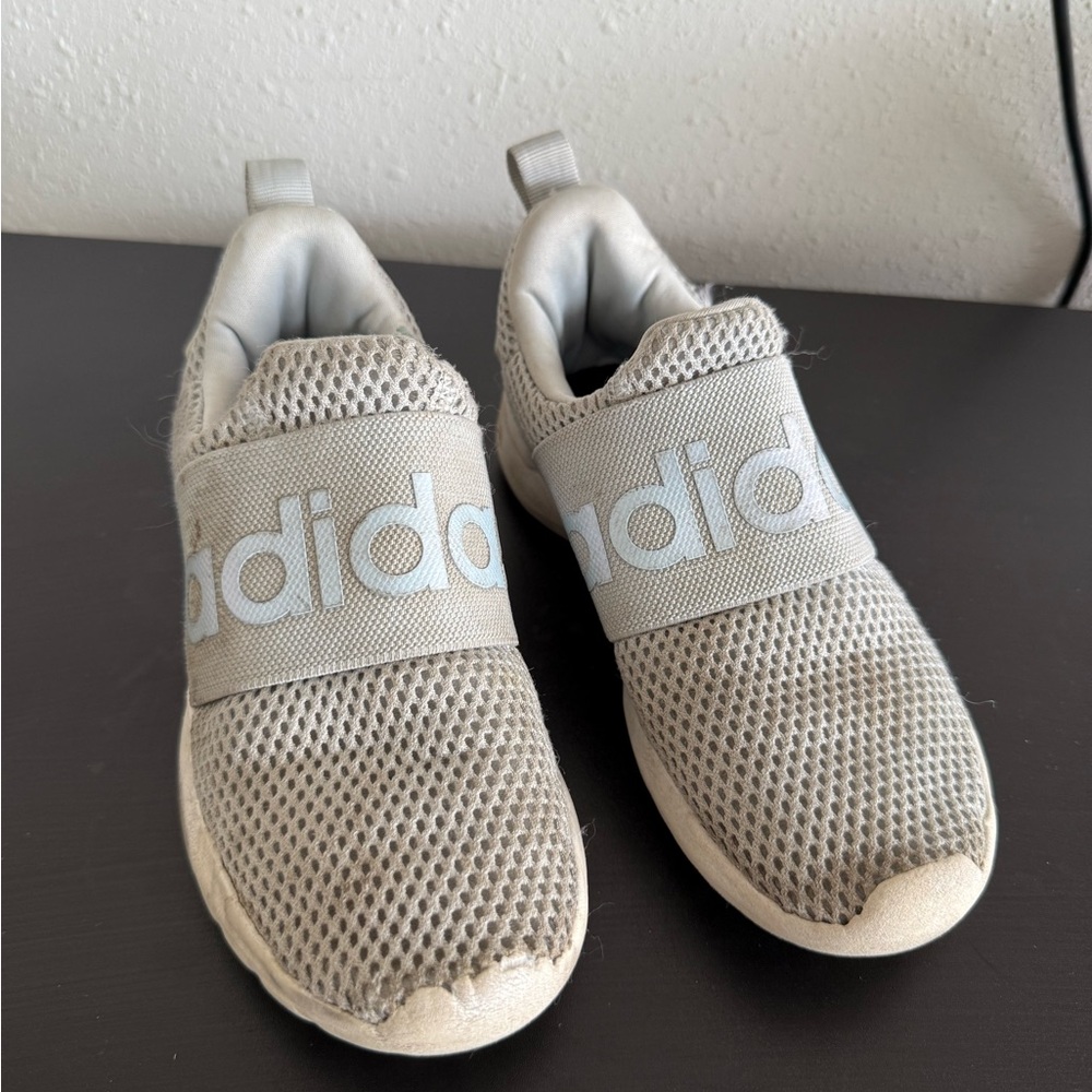 Adidas Kids Light Gray Mesh Sneakers